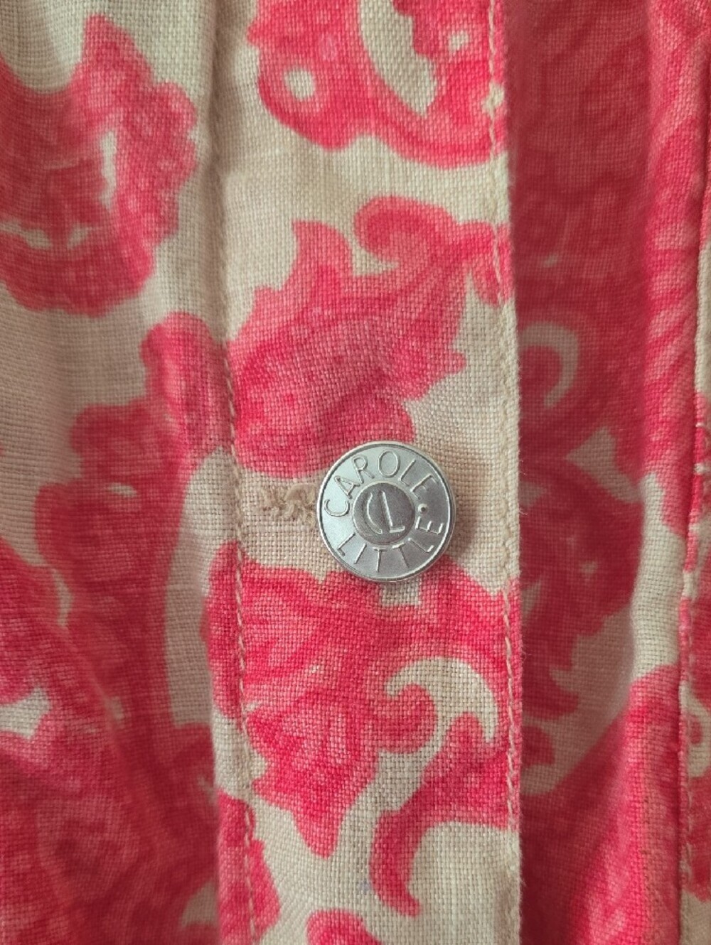 Carole Little Coral Paisley-Print Denim Jacket - Picture 3 of 8